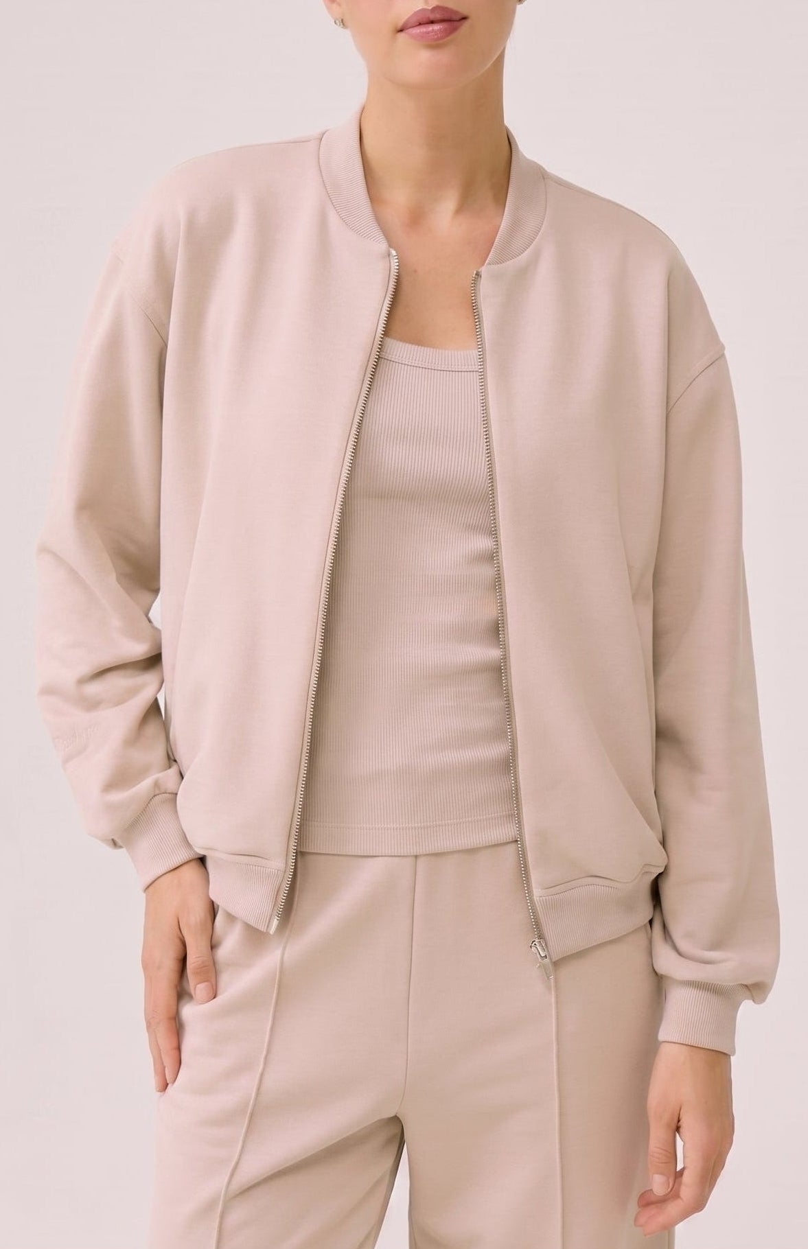 Solum Bomber jacket without collar in Creamy
