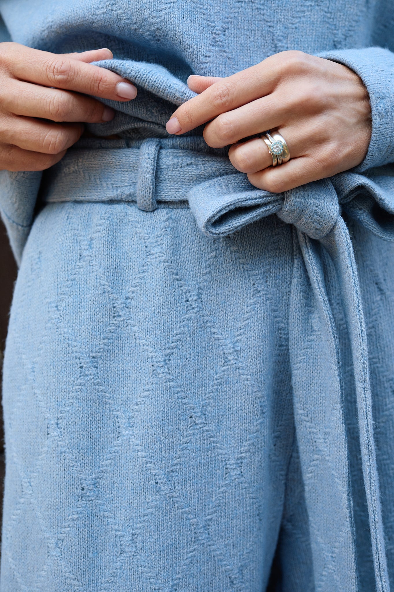 Spero Patterned Pants in Blue
