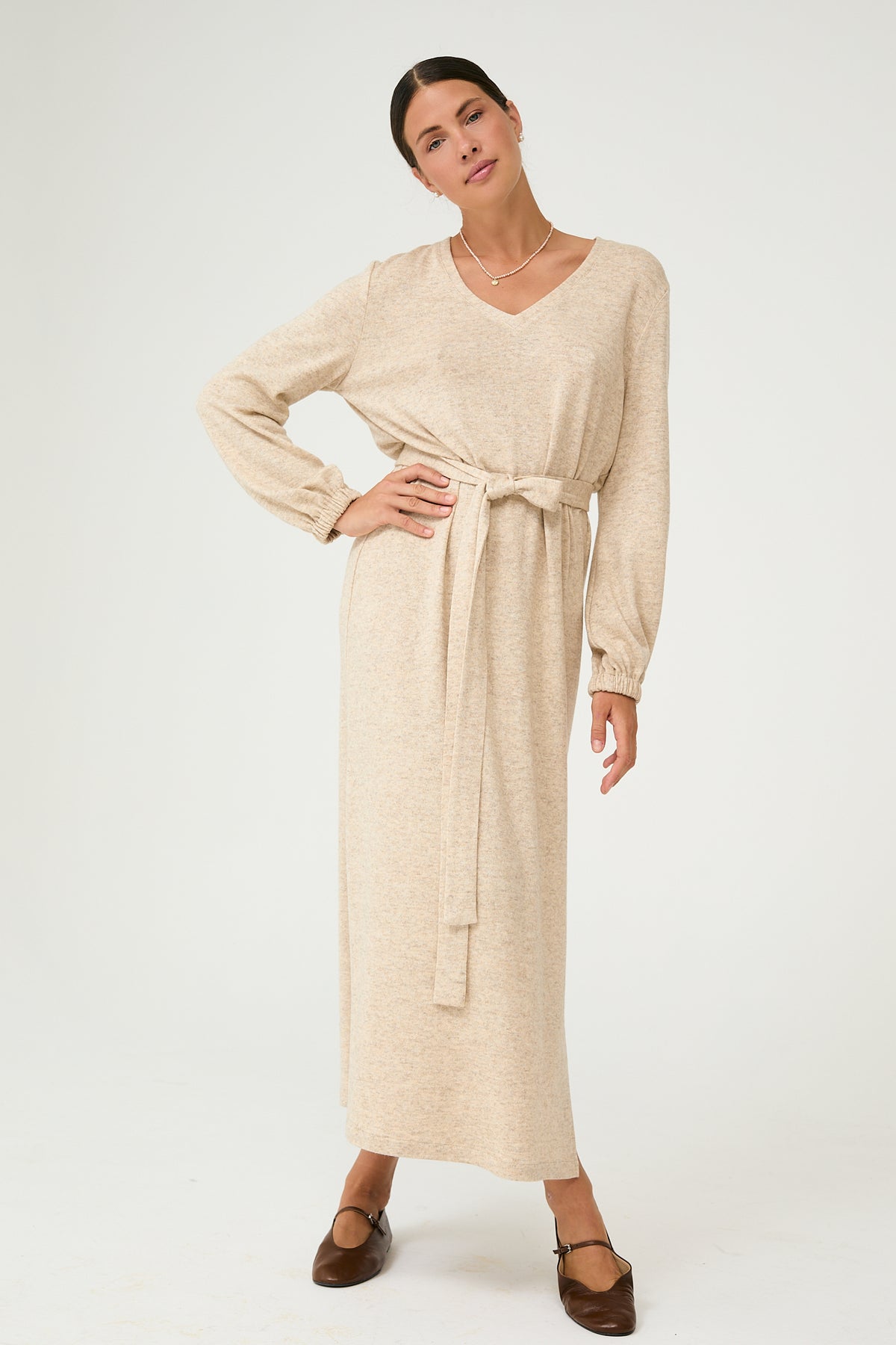 Aurum Midi Dress in Sand