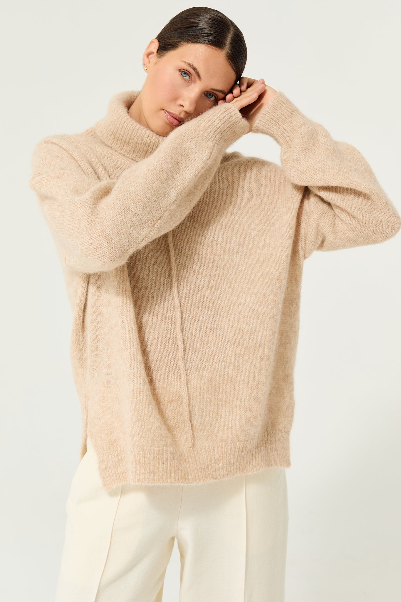 Altus Turtleneck Sweater in Sand