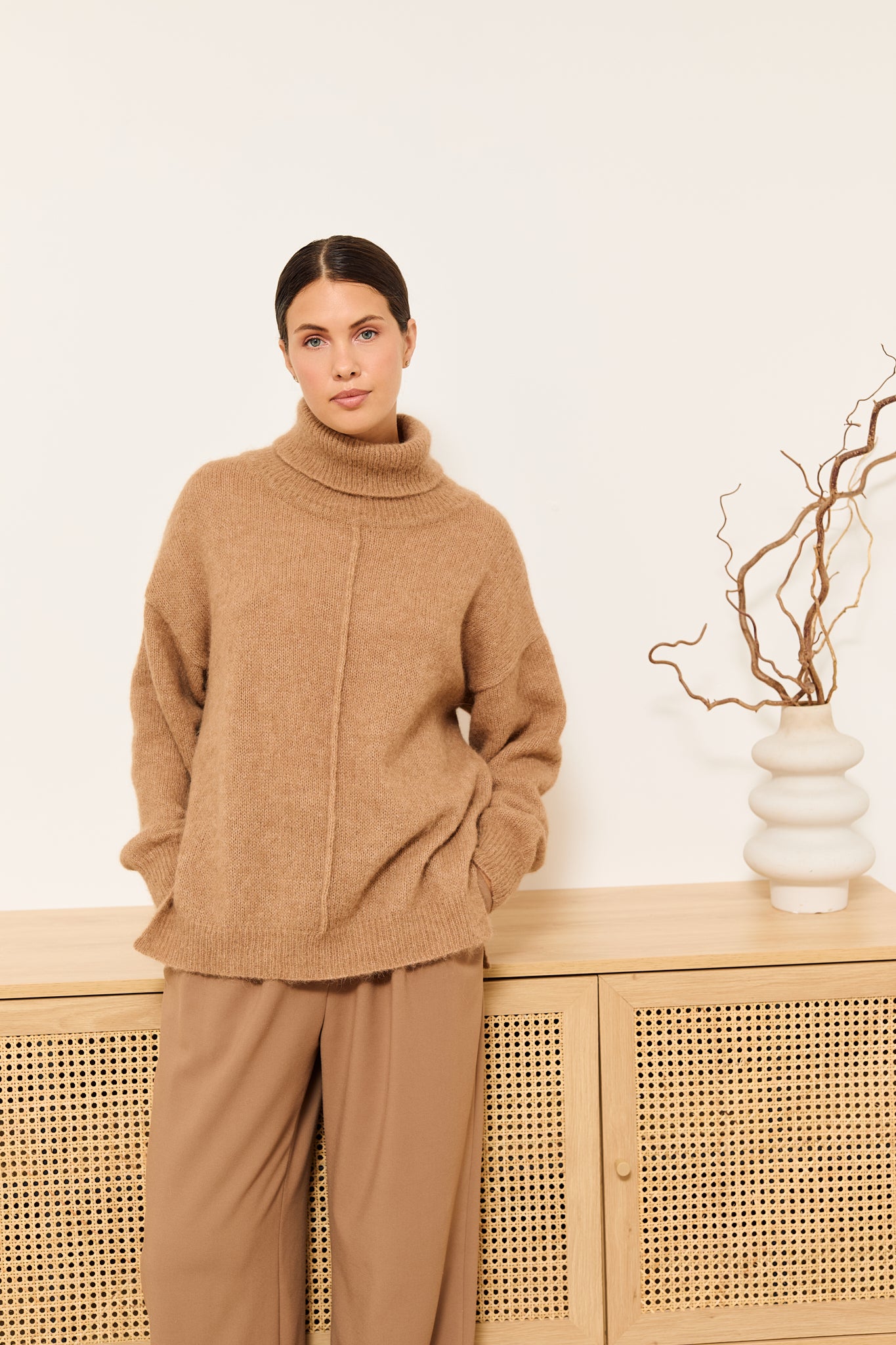 Altus Turtleneck Sweater in Brown