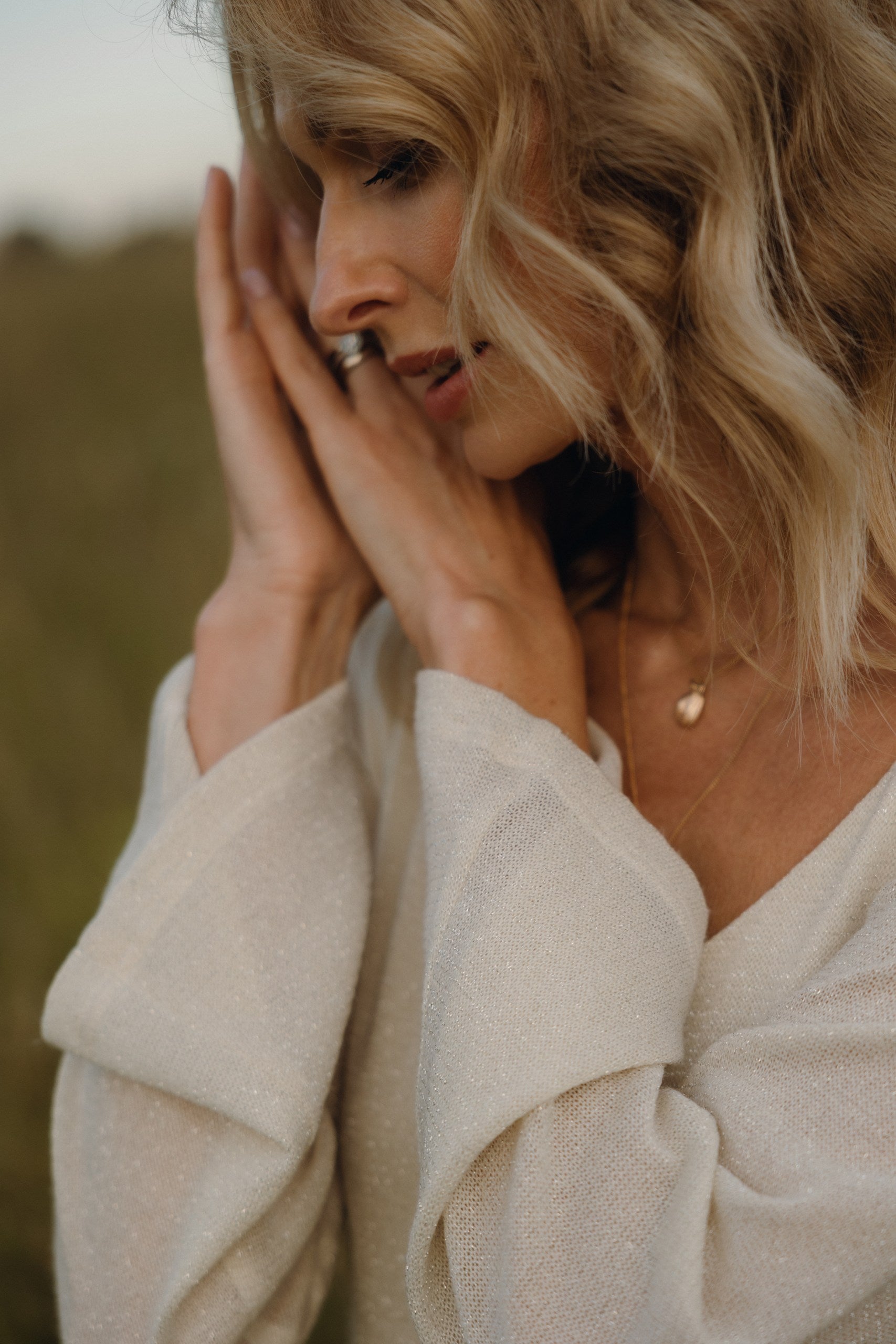 Shimmering Dress "Lucere" - sand color