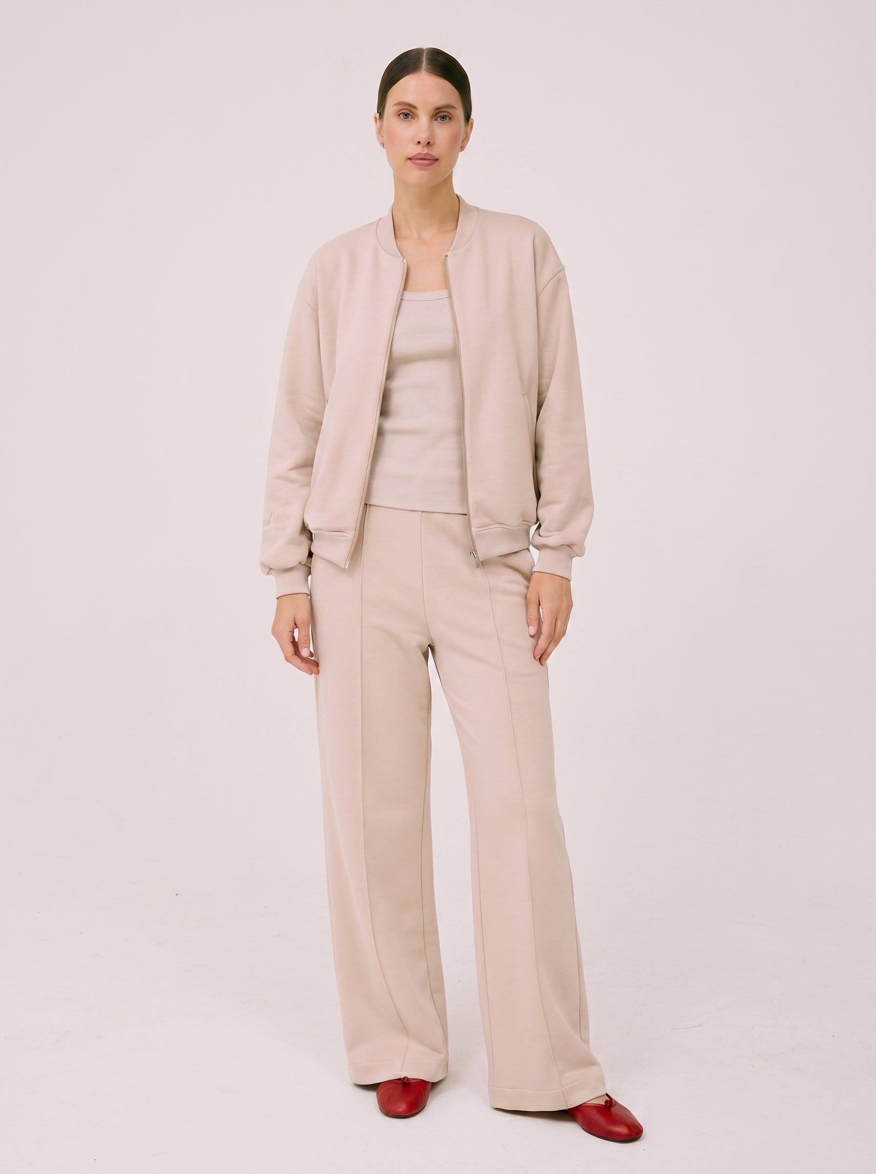 Solum Bomber jacket without collar in Creamy