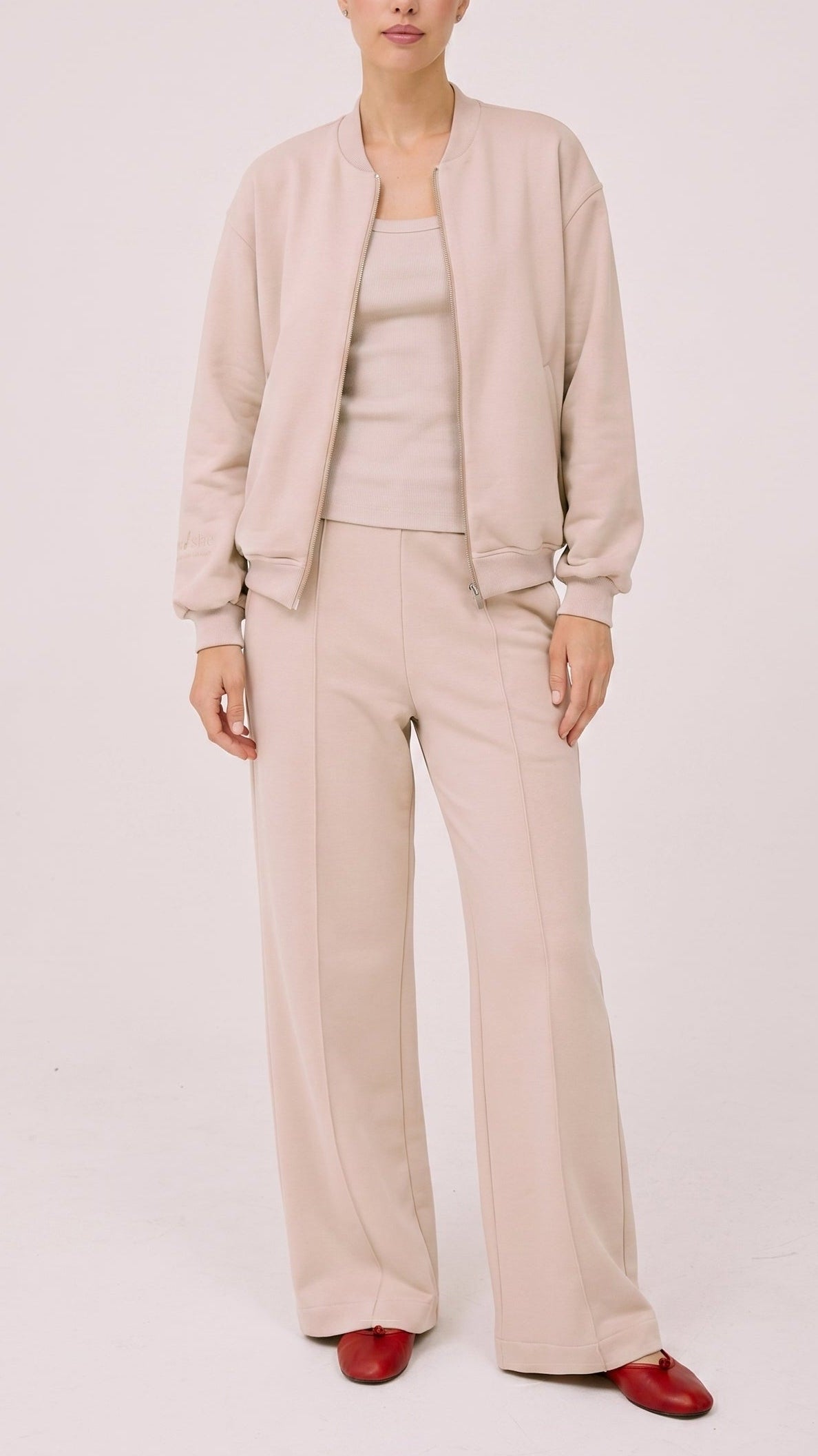 Solum Bomber jacket without collar in Creamy