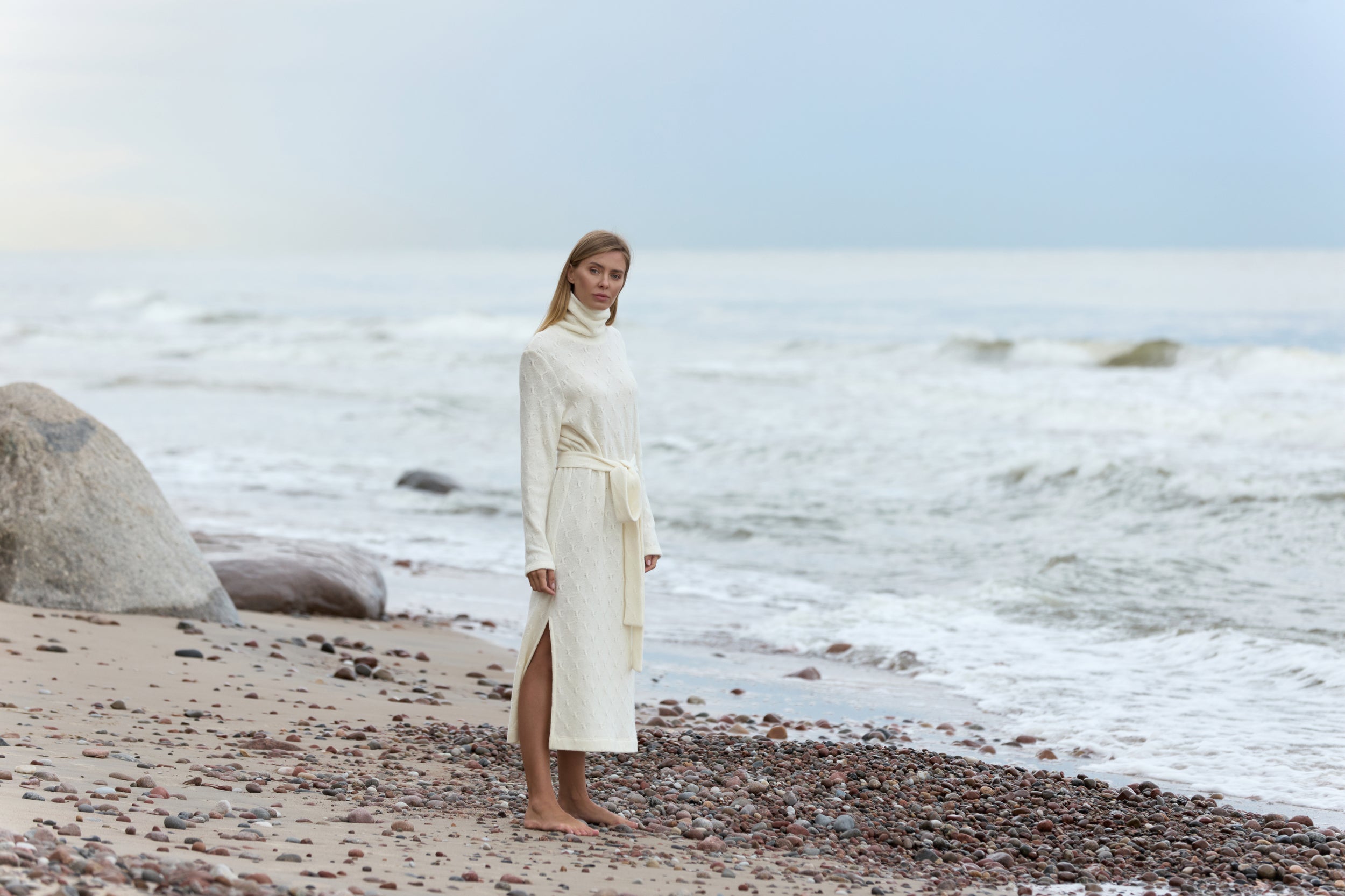 Molliti Midi Dress in Ivory White