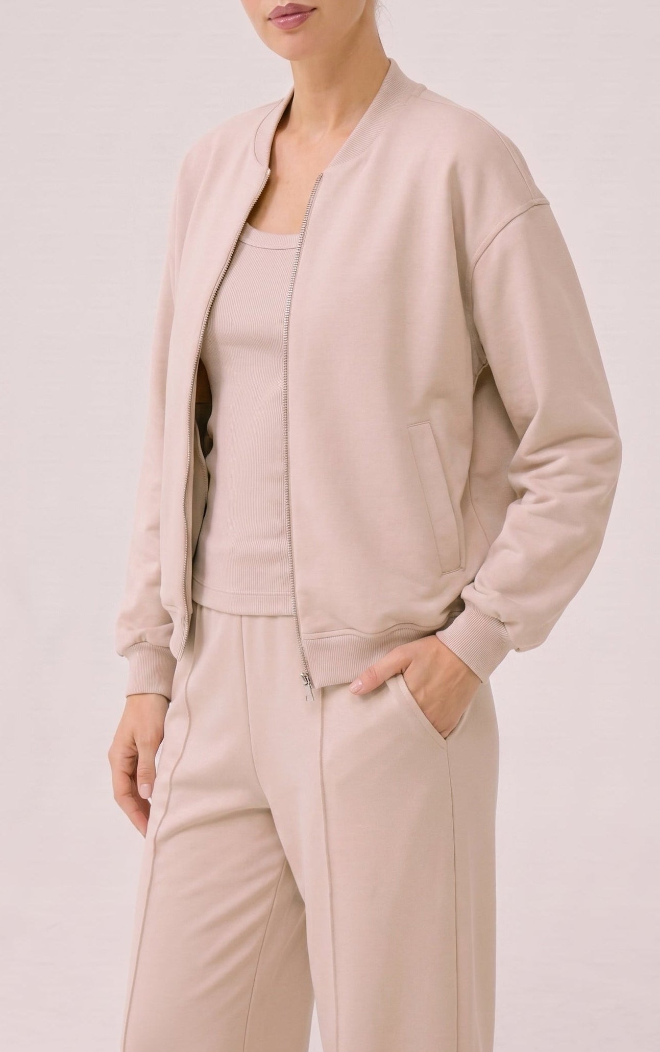Solum Bomber jacket without collar in Creamy