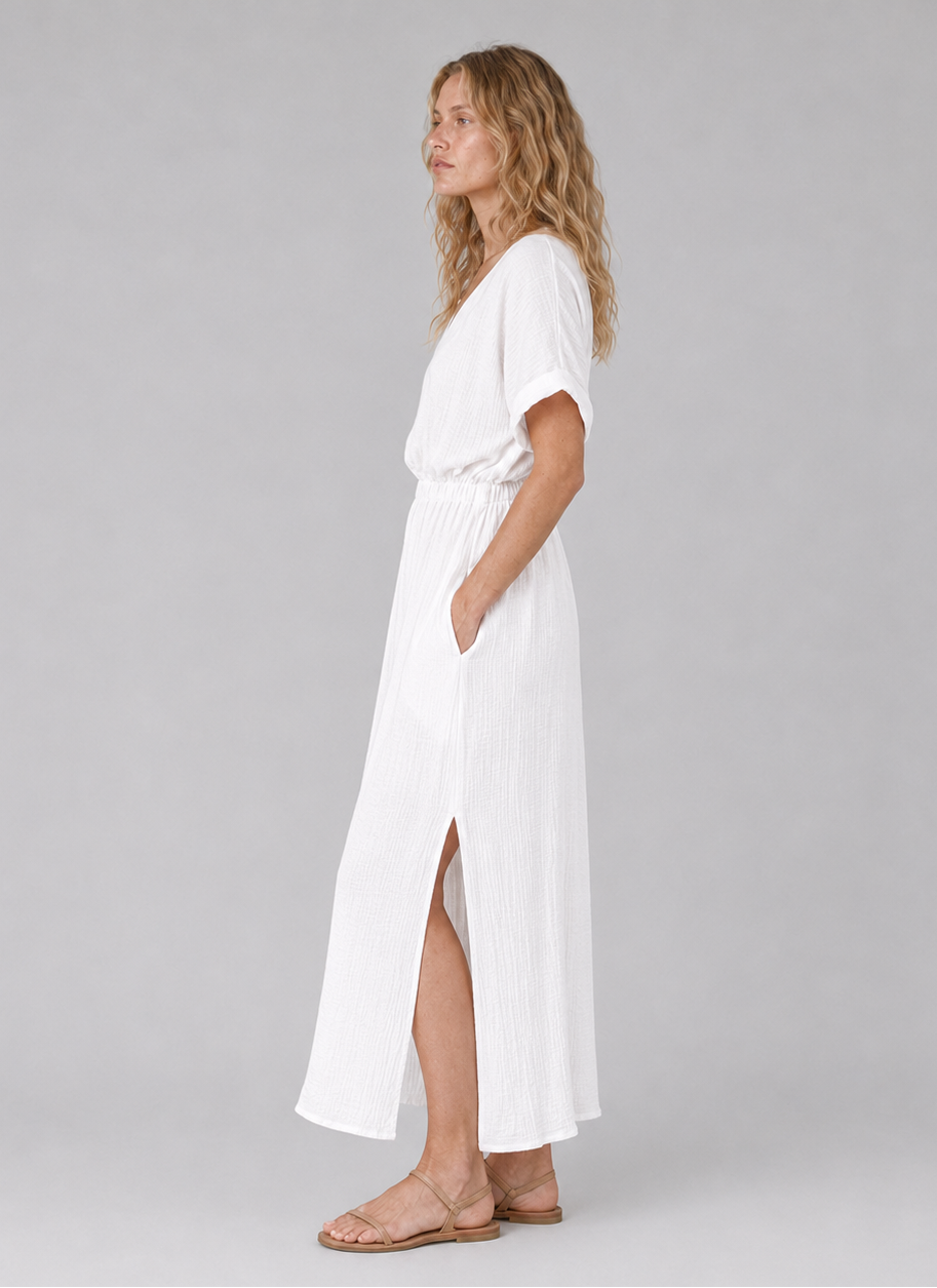 Alba Dress in Ivory White
