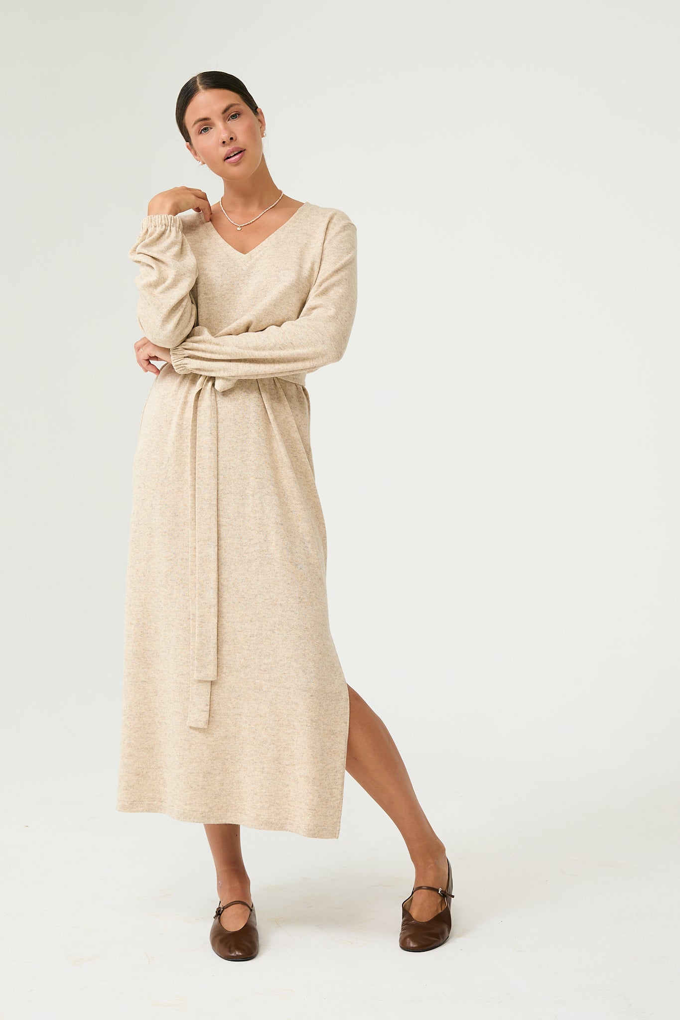 Aurum Midi Dress in Sand