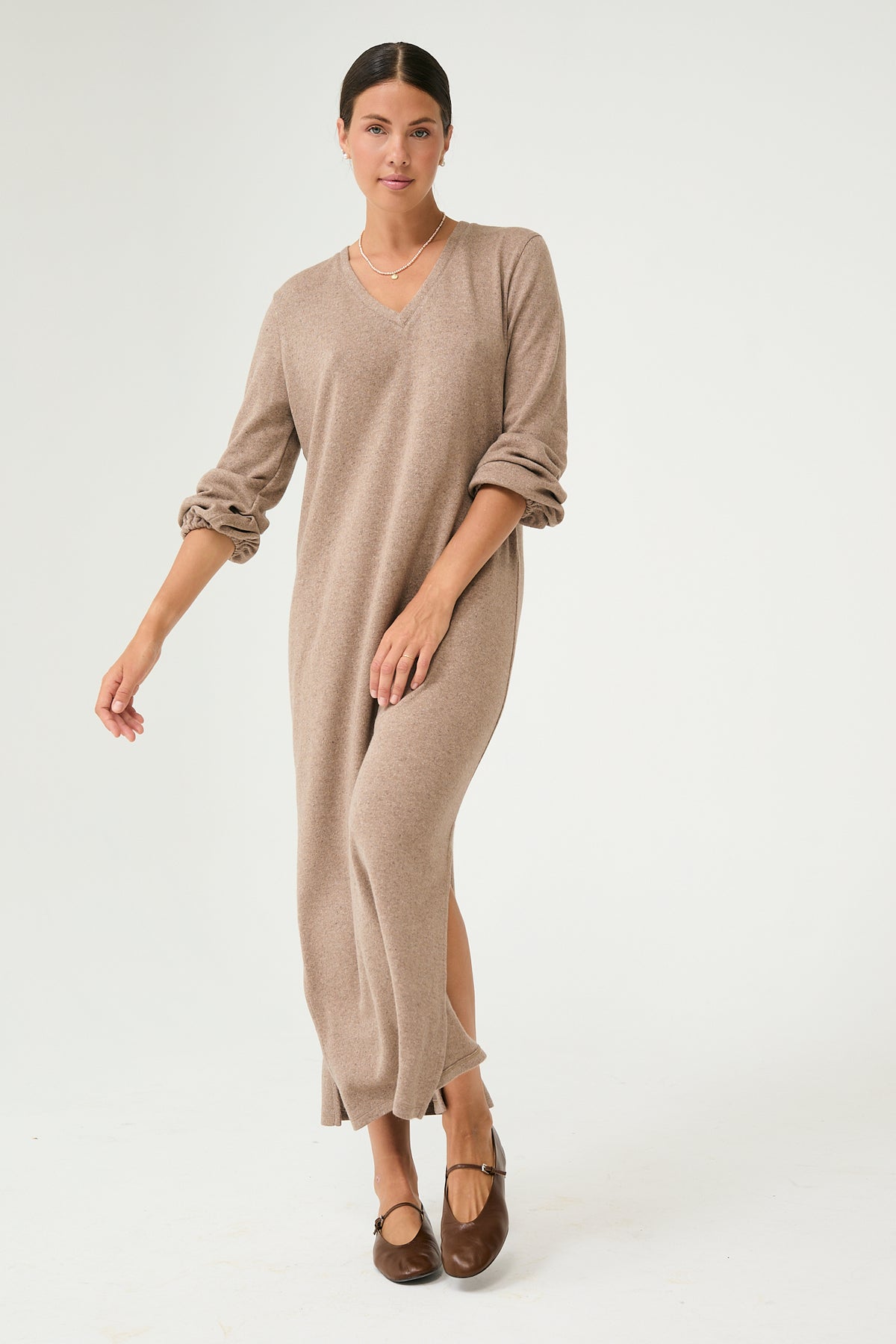 Aurum Midi Dress in Brown