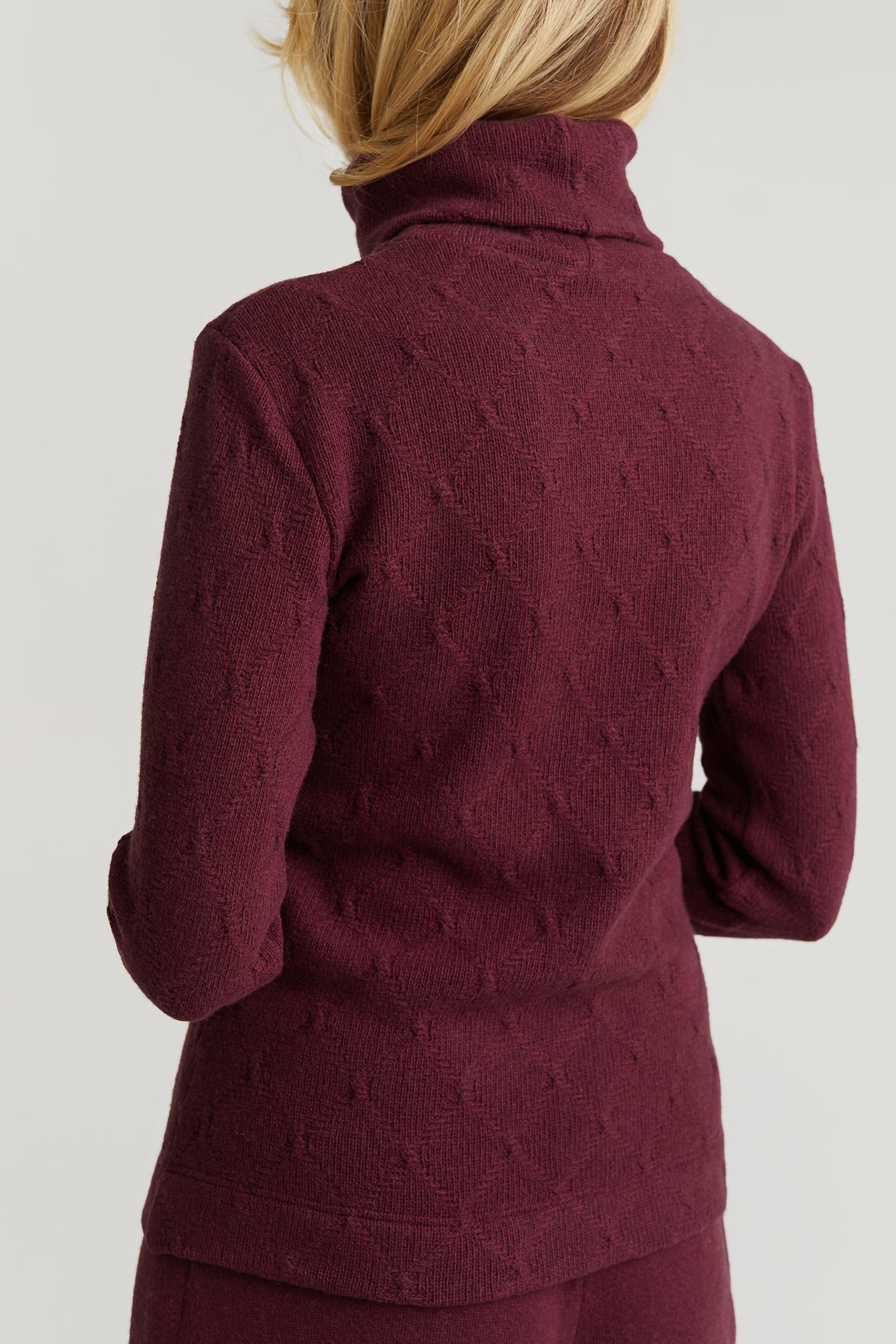 Gaudium Turtleneck Sweater With Pattern in Burgundy