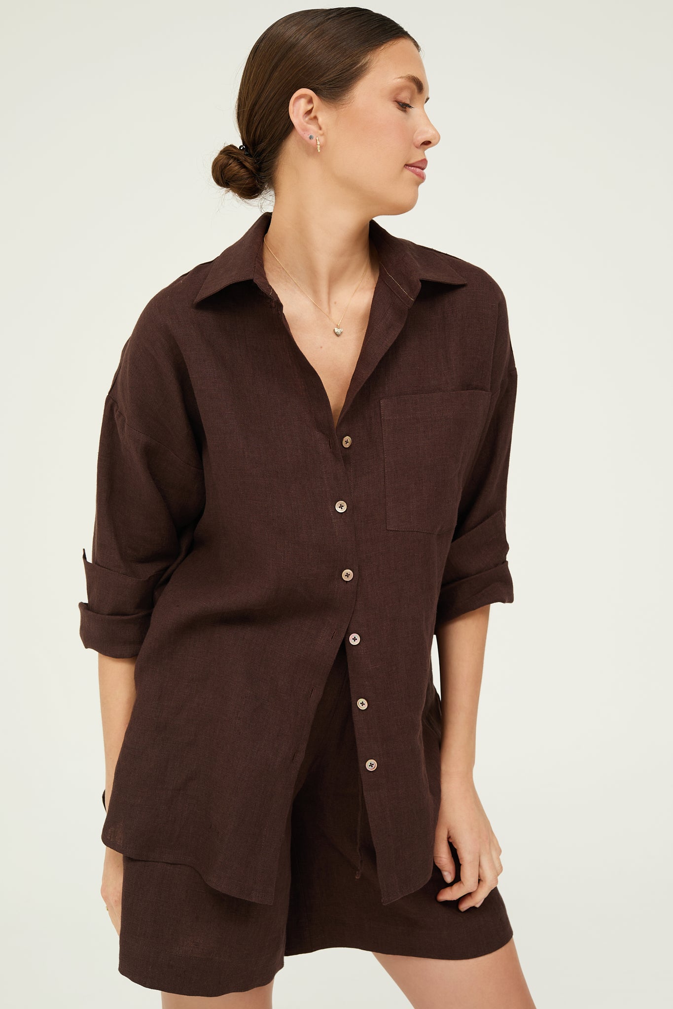 Libera Shirt in Chocolate